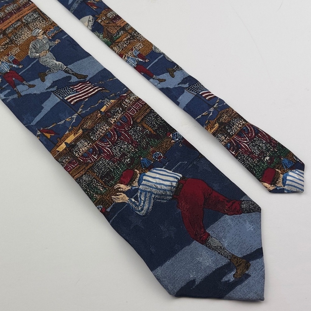 Tango by Max‎ Raab Mens Silk Tie Americana Series Baseball You're Out 1990s
